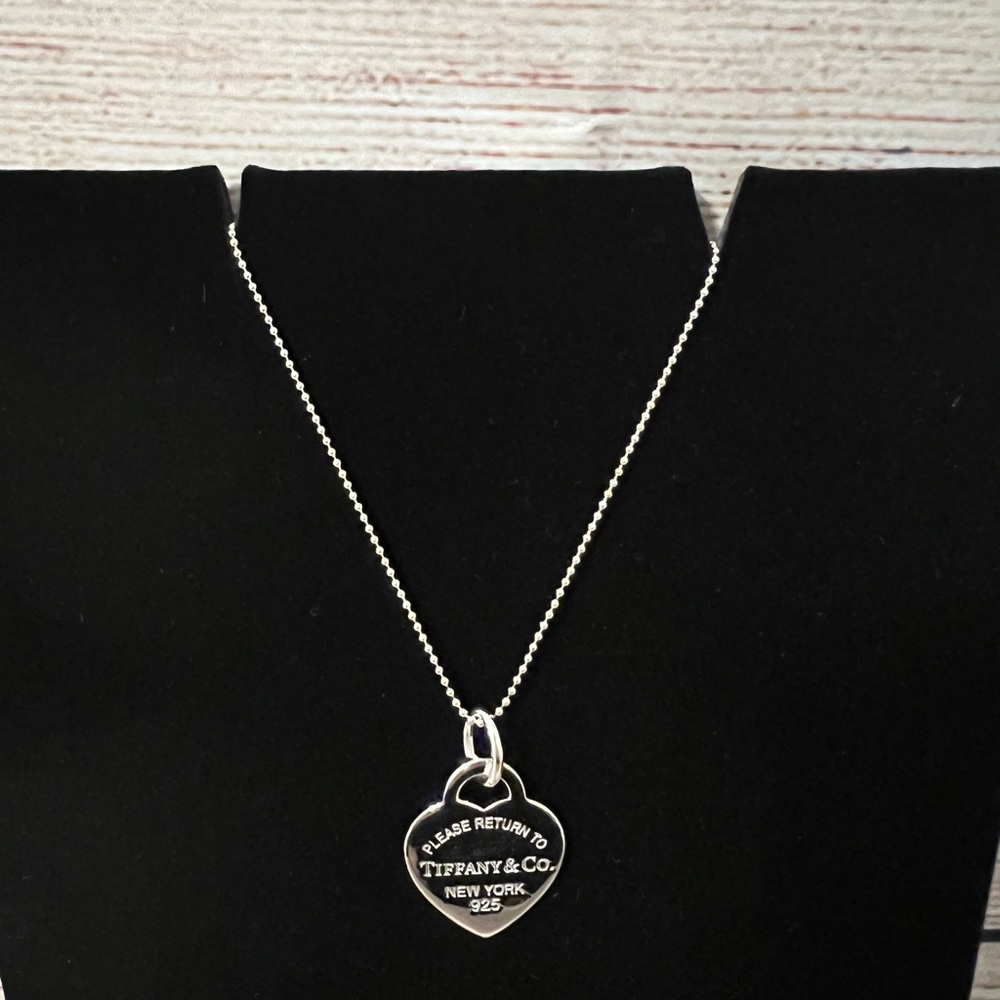 AUTHENTIC Return to Tiffany Heart Tag Pendant w/ Small Beaded Chain BRAND NEW🎁